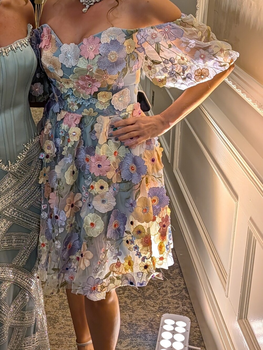 Floral Embroidered Multicolor Prom Dress for Women